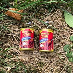 HANDMADE HORMEL CHILI CAN EARRINGS